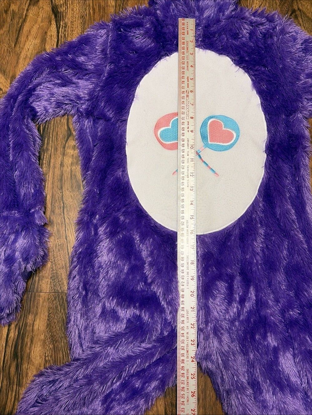 Care Bears Jumpsuit Child Small Purple Share Bear Costume Furry Flip Mitt Hooded - Picture 6 of 14